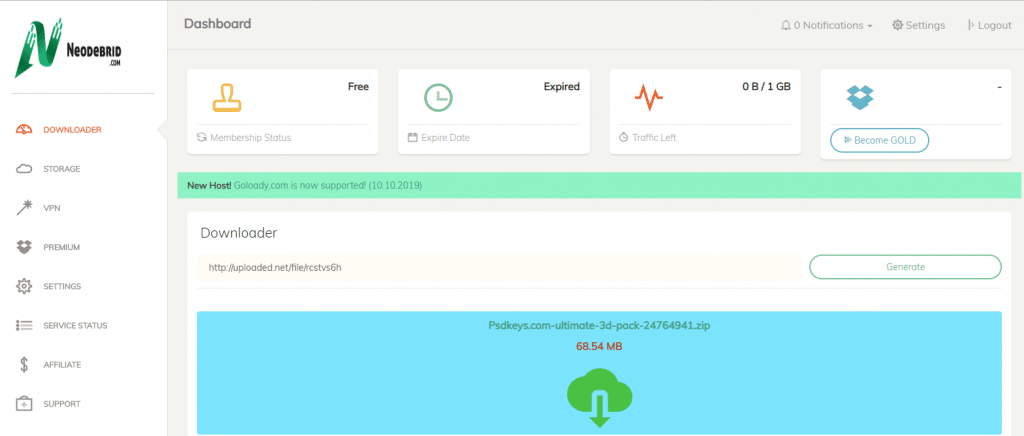 neodebrid downloader