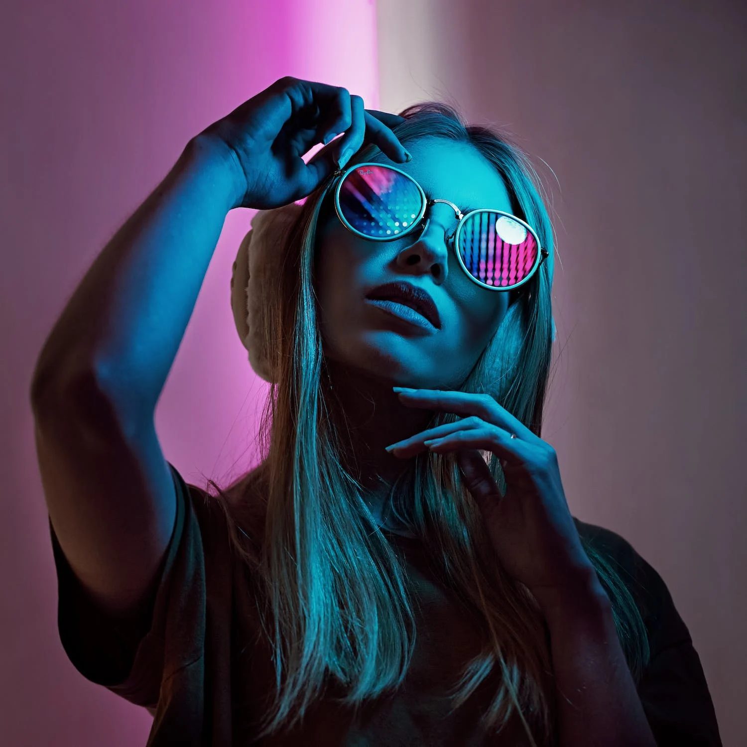 Lofi AI girl in cool sunglasses